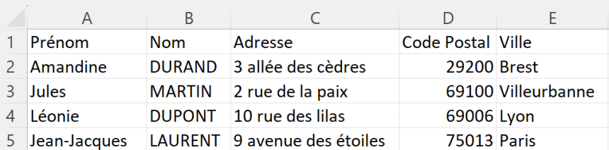 Import de données dans le logiciel Avery Design & Print