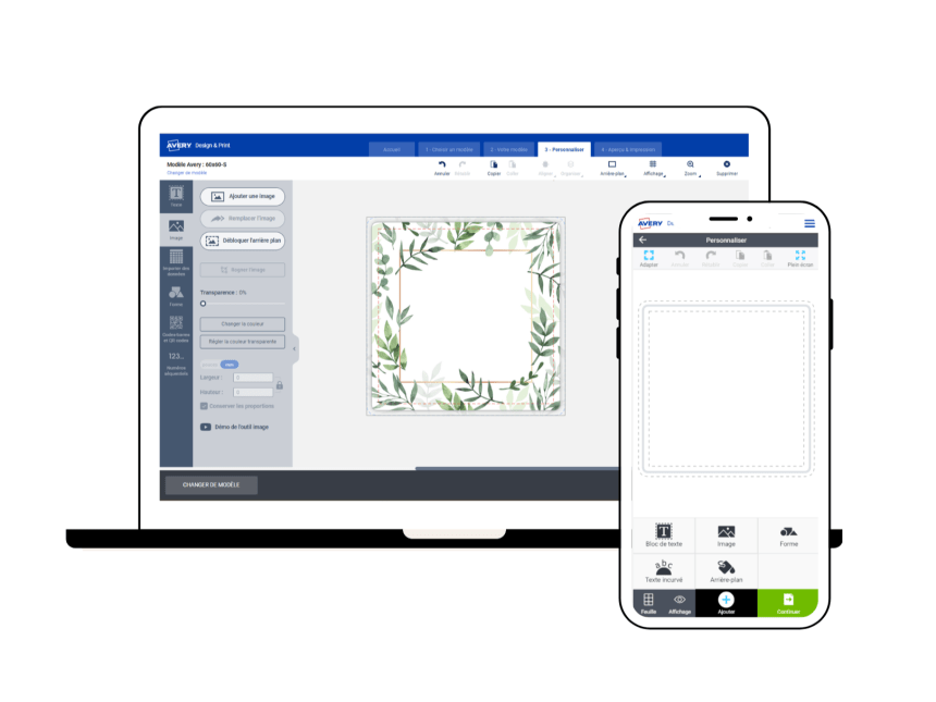 Créer un projet dans le logiciel Avery Design & Print