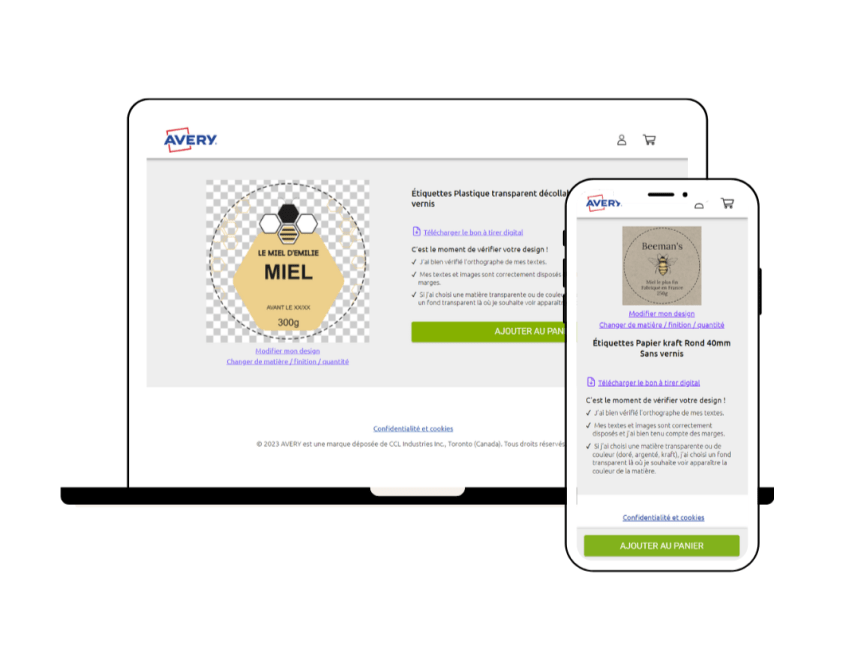 Créer un projet avec Avery Design & Print