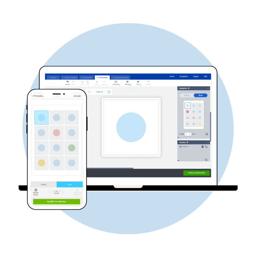 Navigateur du logiciel Avery Design & Print