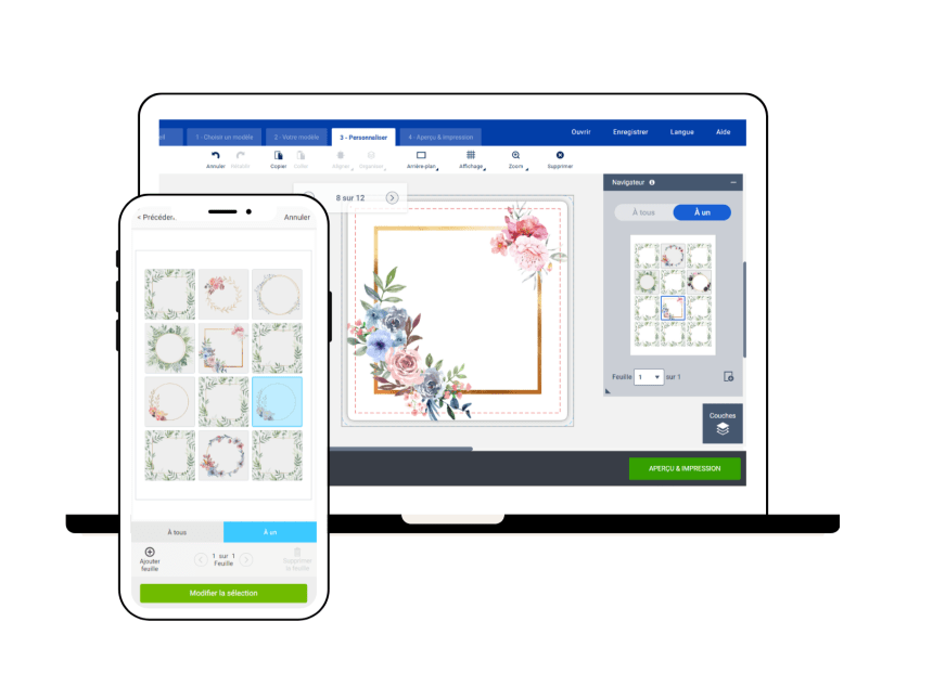 Outil Arrière plan du logiciel Avery Design & Print