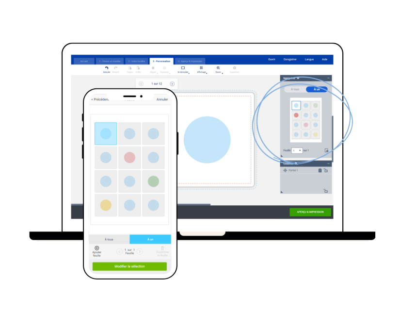 Outil forme du logiciel Avery Design & Print