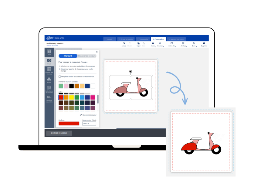 Outil image du logiciel Avery Design & Print