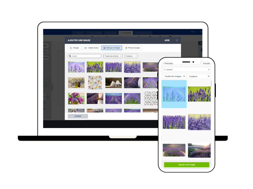 Outil image du logiciel Avery Design & Print