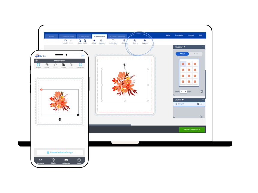 Outil image du logiciel Avery Design & Print