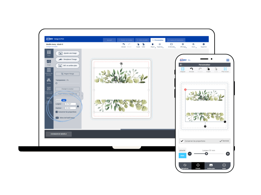 Outil image du Logiciel Avery Design & Print