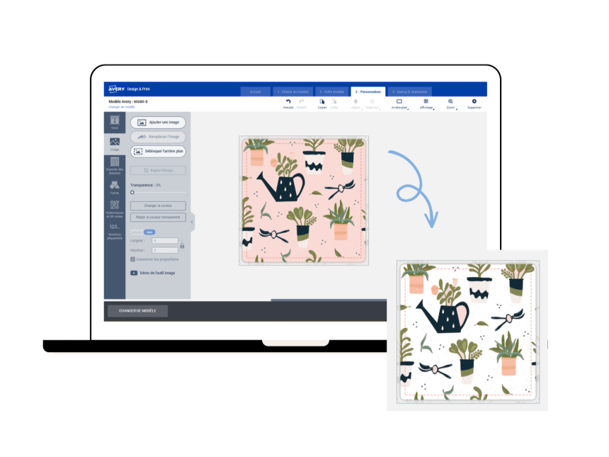 Outil image du logiciel Avery Design & Print