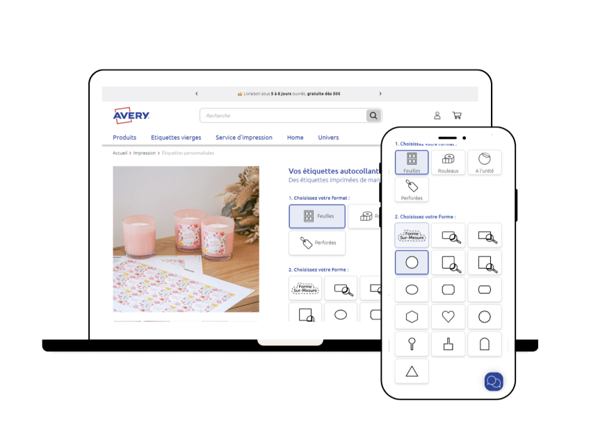 Créer un projet dans Avery Design & Print