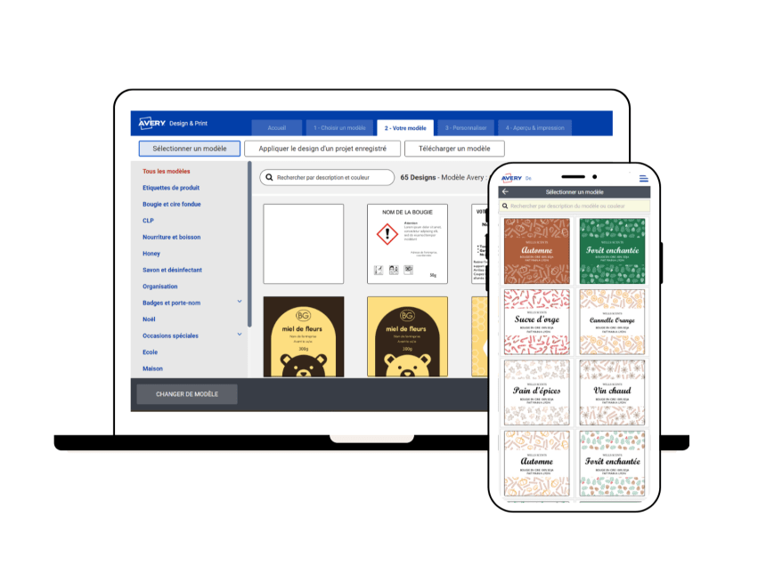 Créer un projet sous Avery Design & Print