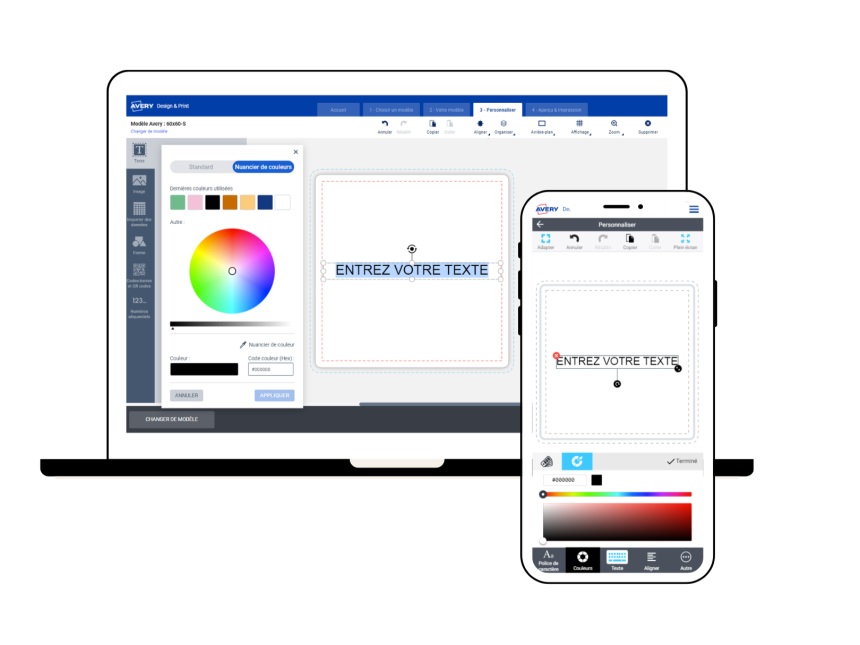 Outil texte du logiciel Design & Print