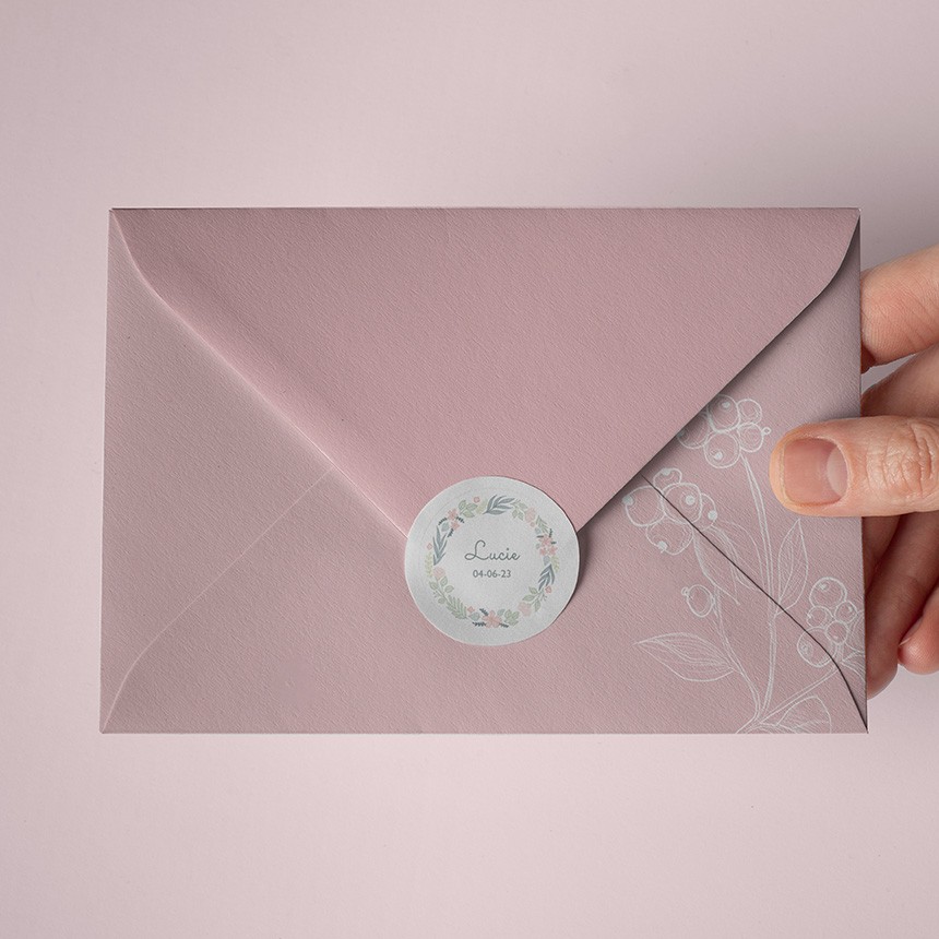 Sticker naissance pour sceller une enveloppe