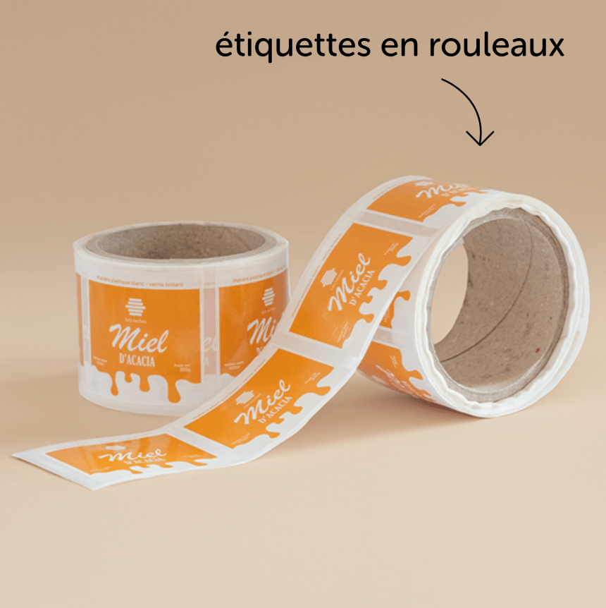Rouleaux d'étiquettes personnalisées pour pot de miel