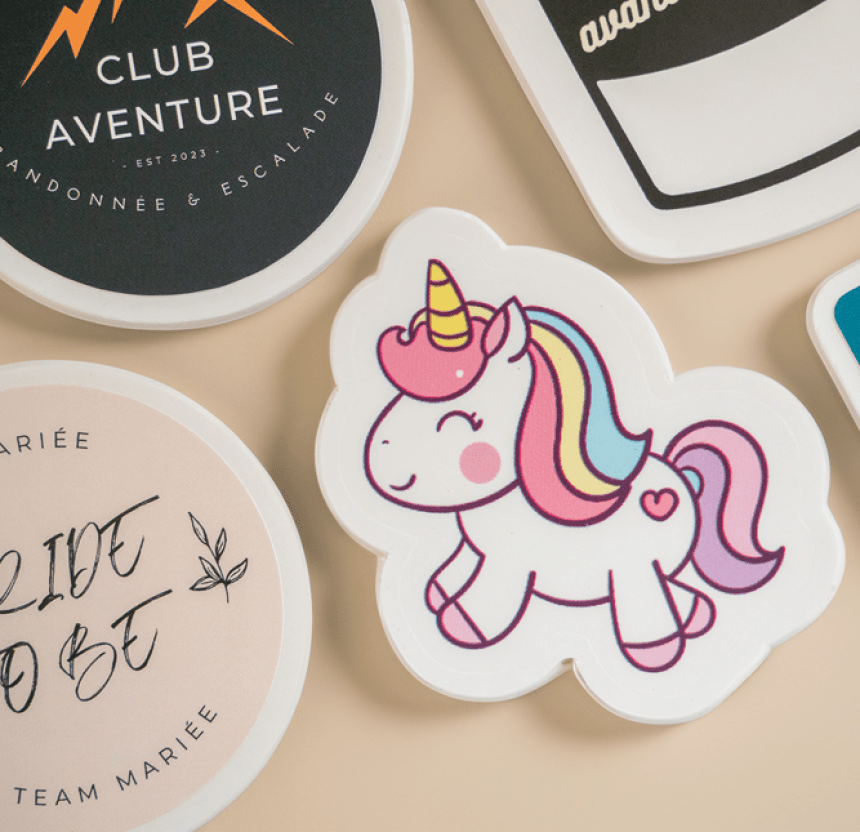 Stickers personnalisés à l'unité