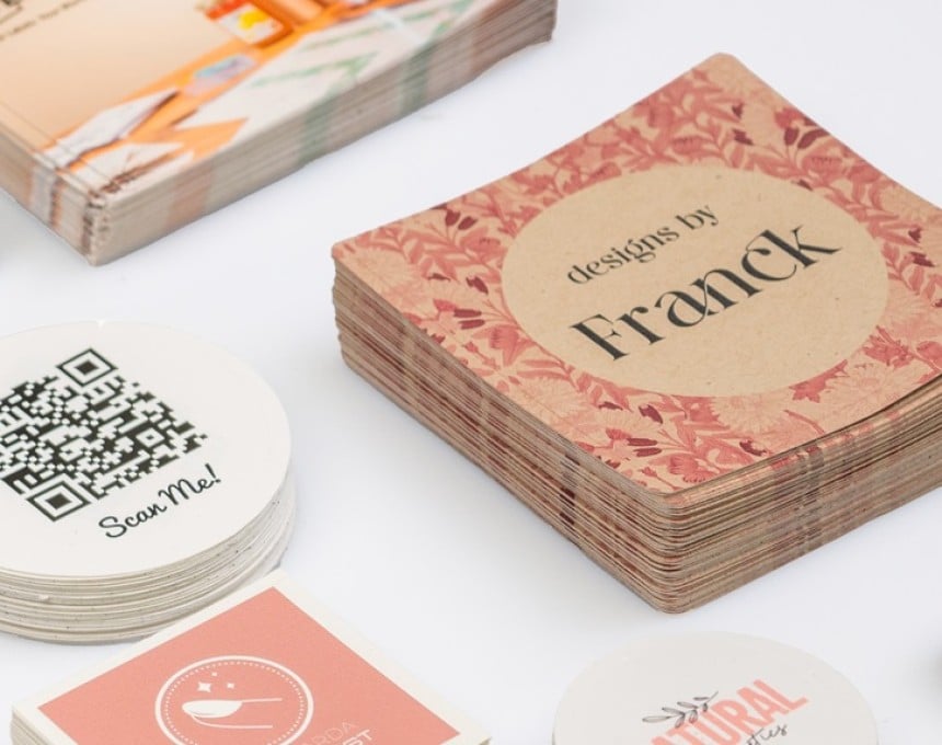 Stickers personnalisés carré en papier kraft