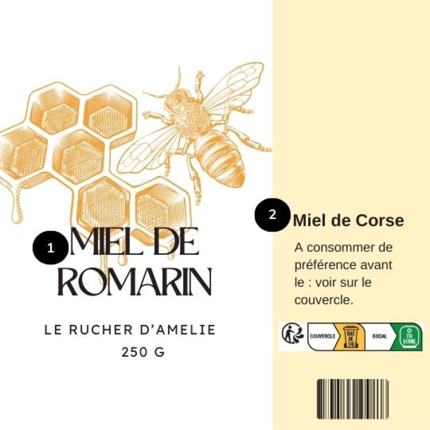 étiquettes réglementaires pour pot de miel