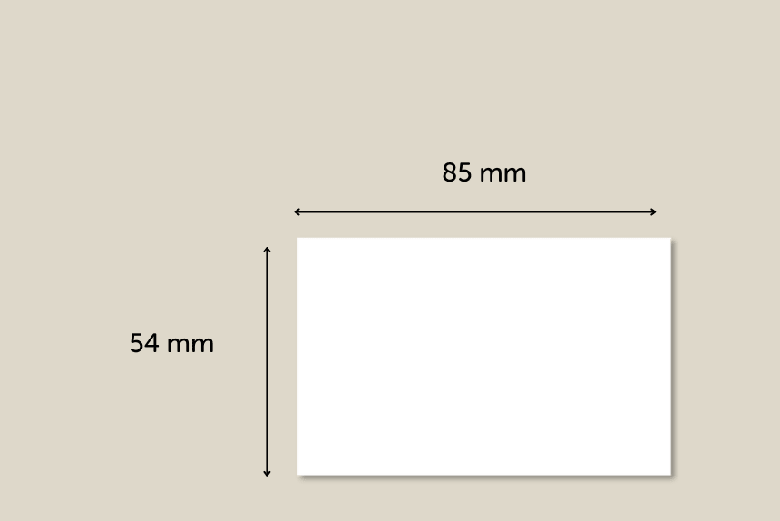 Carte de visite vierge format 85 x 54 mm
