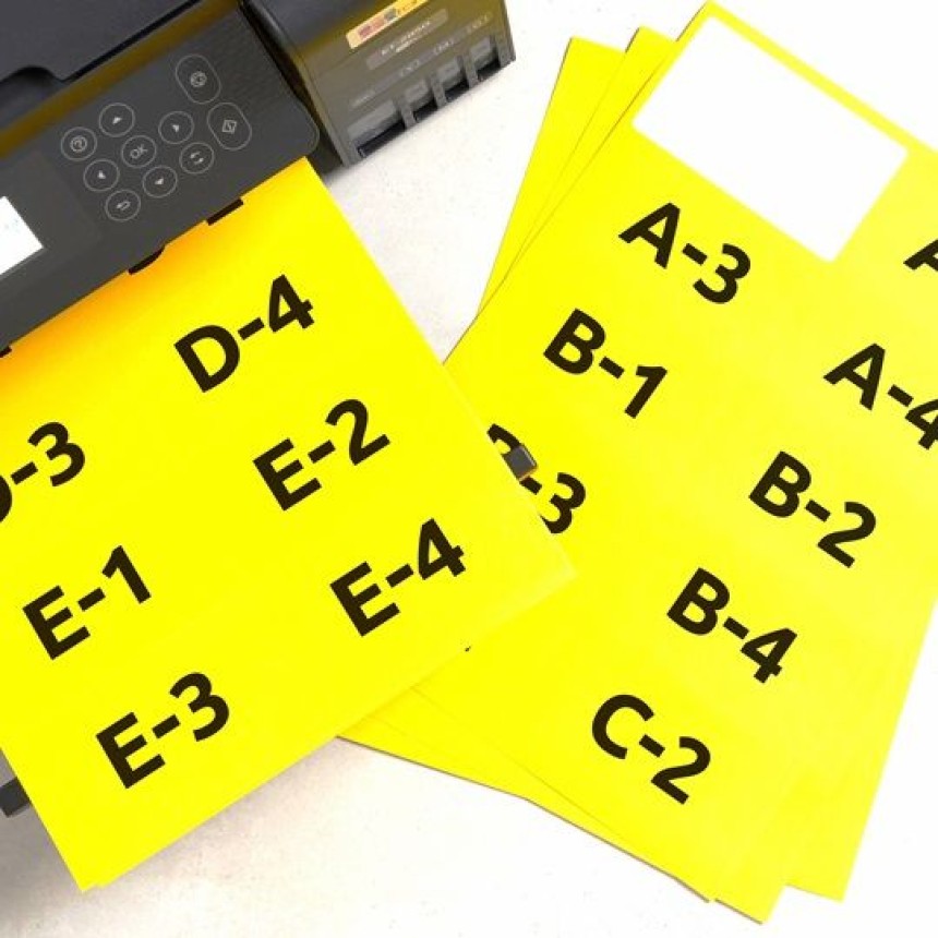 Etiquettes vierges autocollantes jaune fluo