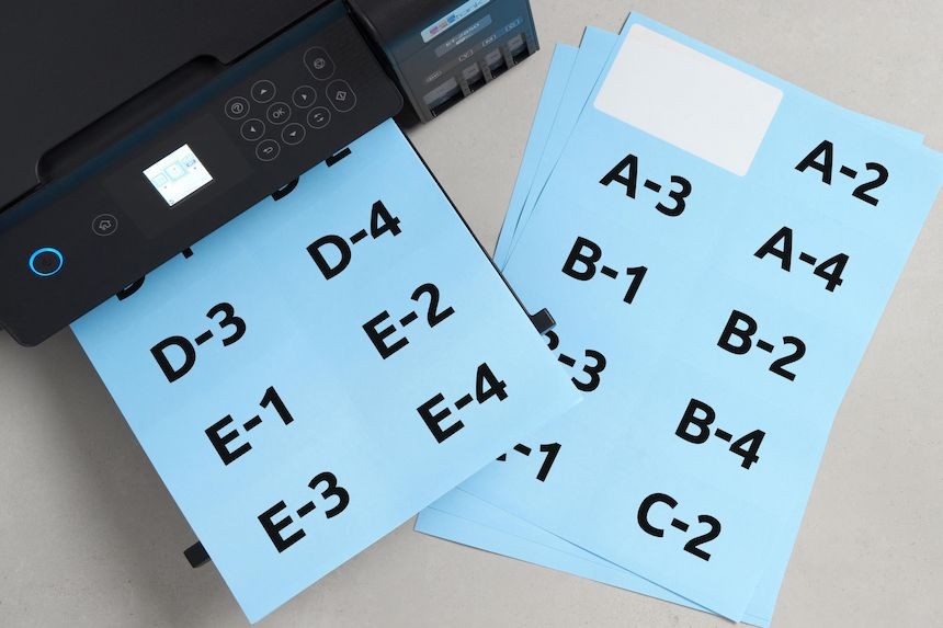 Etiquettes vierges autocollantes bleues