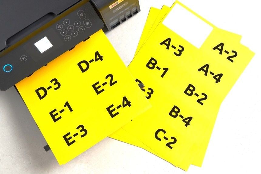 Etiquettes vierges autocollantes jaune fluo