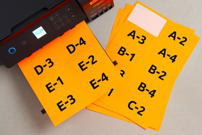 Etiquettes vierges autocollantes orange fluo