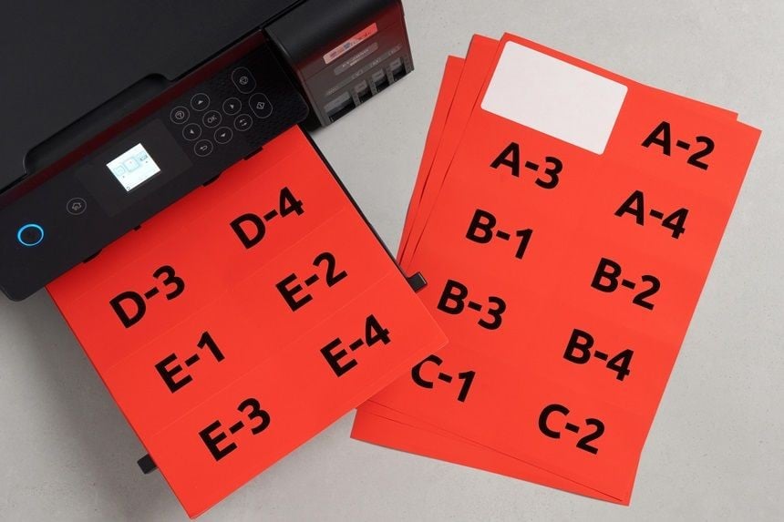 Etiquettes vierges autocollantes rouges
