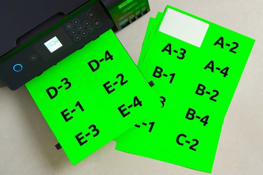 Etiquettes vierges autocollantes vert fluo