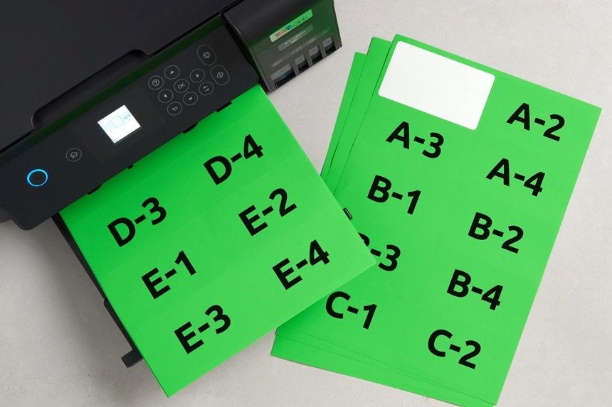 Etiquettes vierges autocollantes vertes