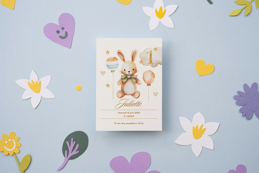 Carton d'invitation personnalisé pour un anniversaire