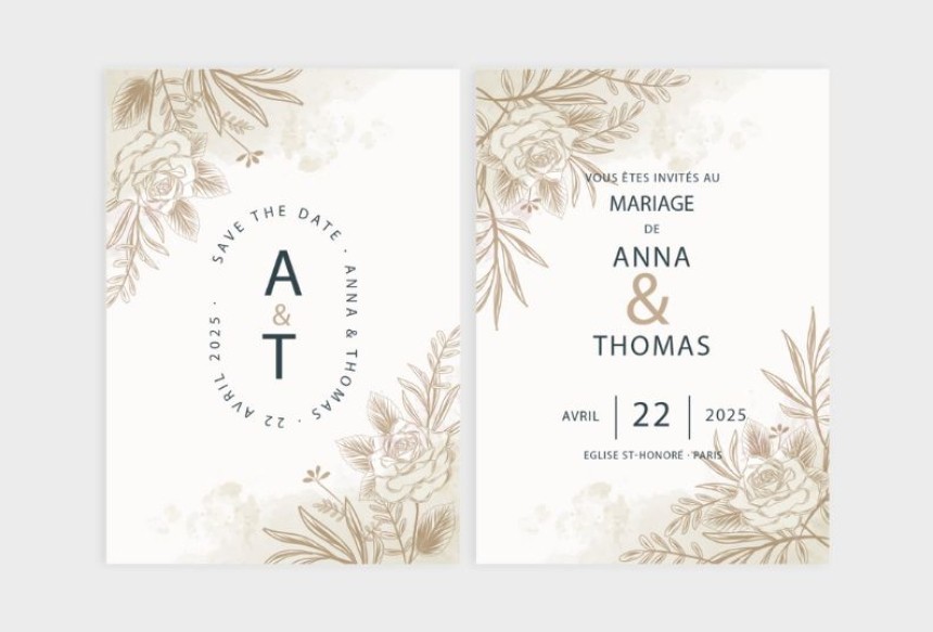 Design de faire part de mariage personnalisé