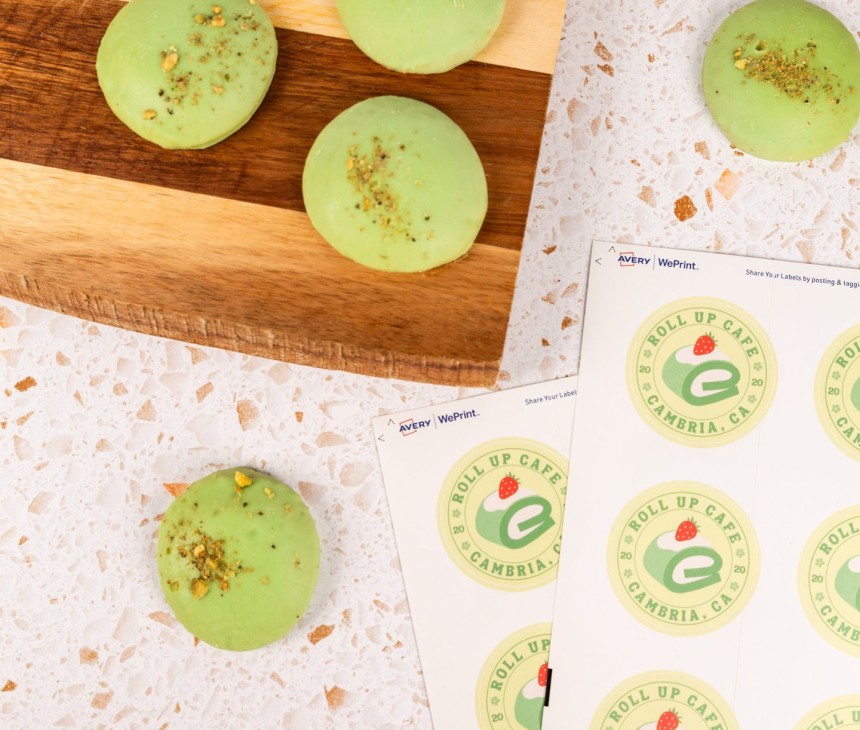 étiquettes rondes pour des macarons
