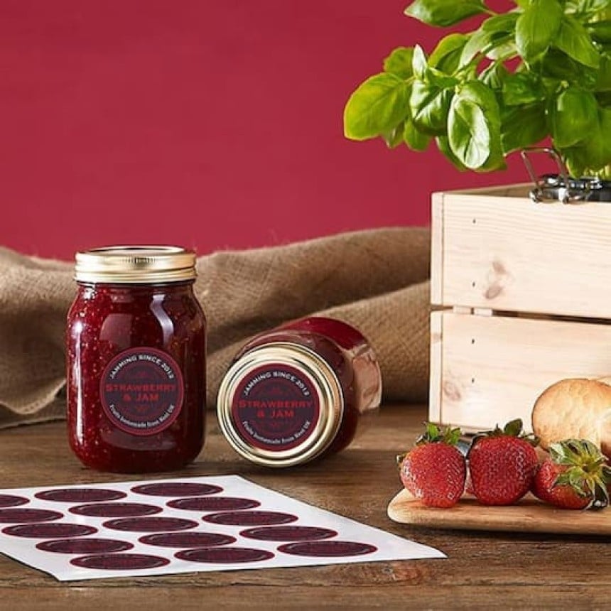 Etiquettes confiture personnalisées en planche