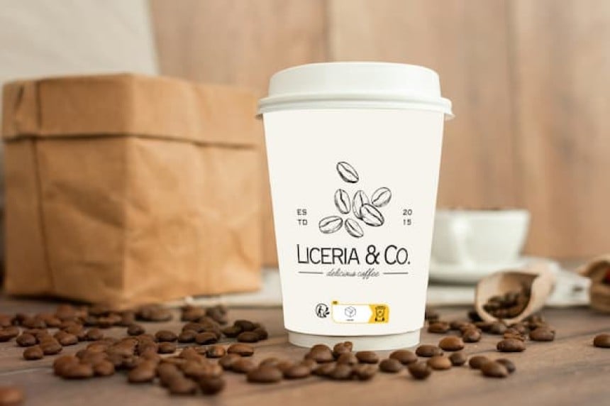Gobelets en café avec le symbole info tri
