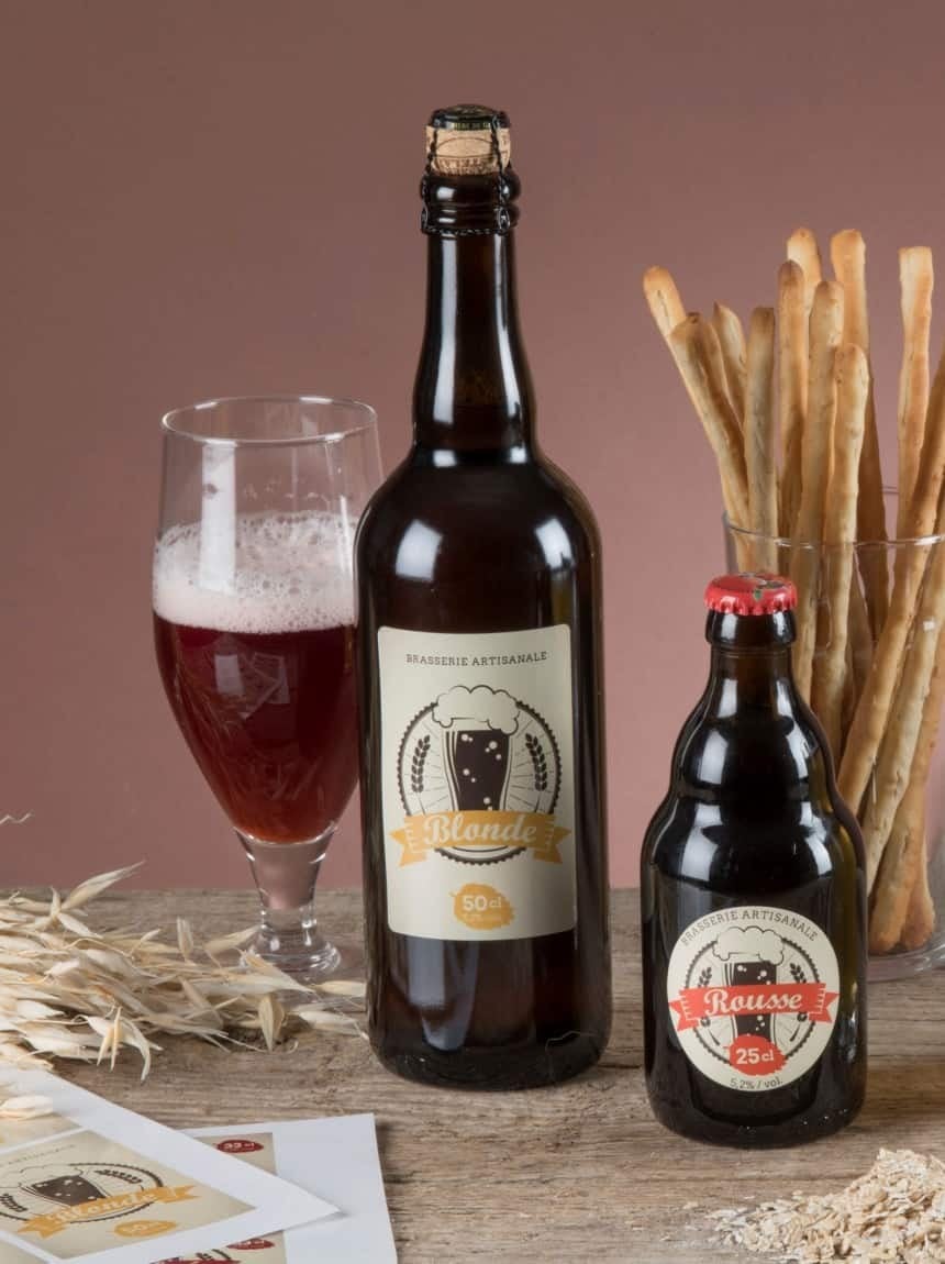 étiquettes personnalisées bouteilles et canettes de bière