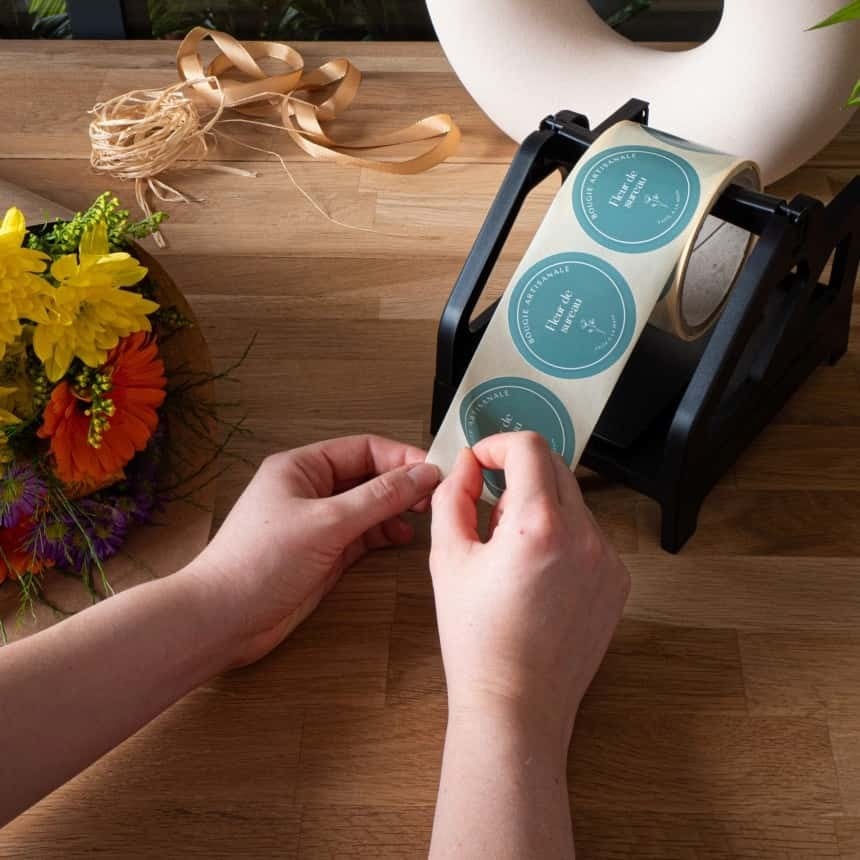 étiquettes personnalisées en rouleaux fleuristes