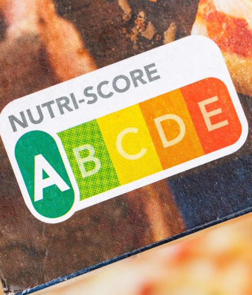 Etiquette avec le nutriscore imprimé dessus