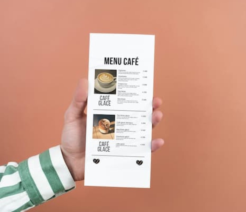 Menu personnalisé pour un café