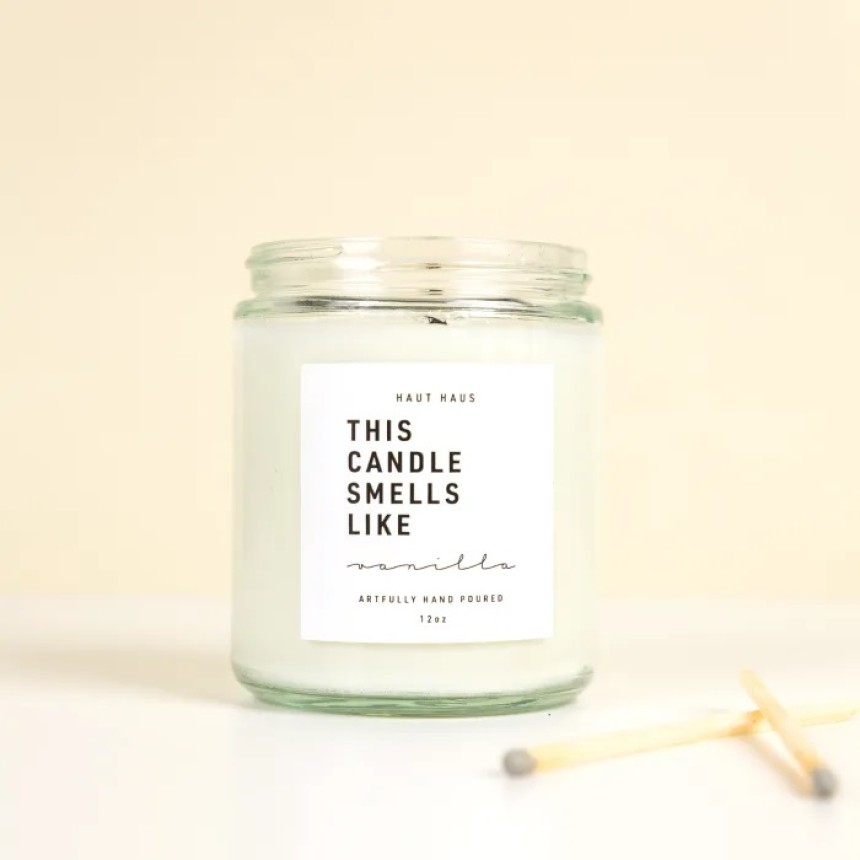 Bougies avec une étiquettes personnalisée