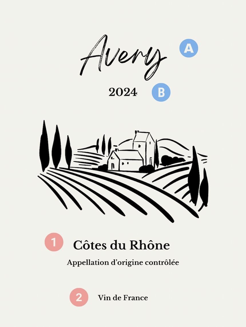 Etiquette personnalisées pour bouteille de vin