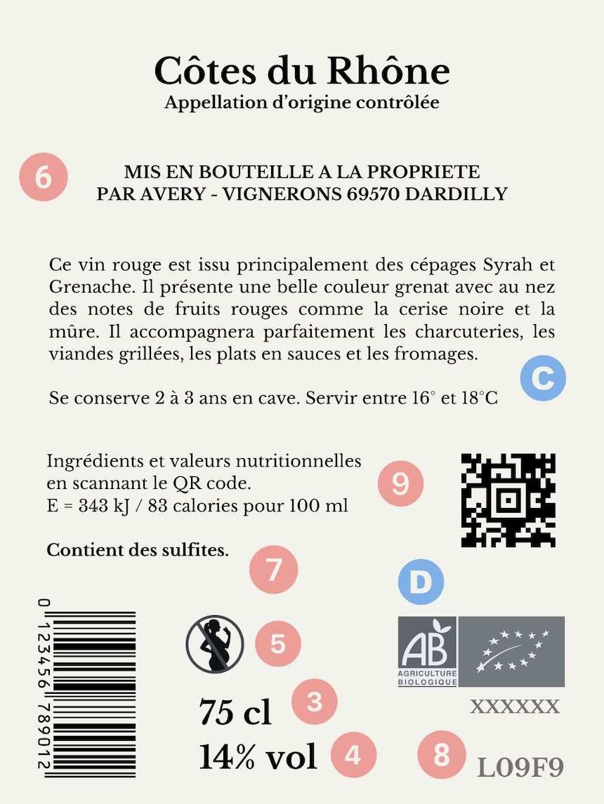 Etiquette personnalisées pour bouteille de vin