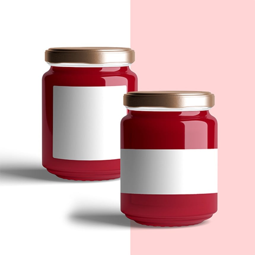 Guide de tailles pour étiquettes confiture