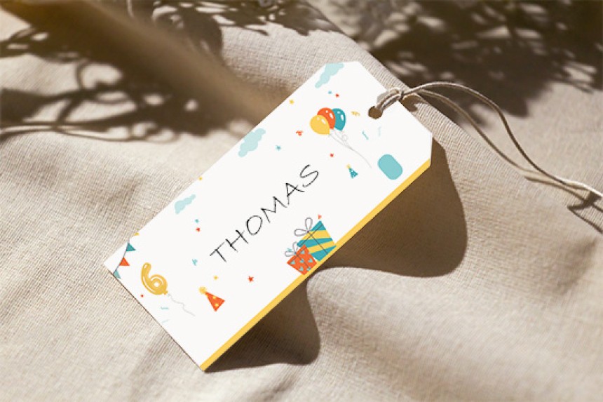 Marque place personnalisé pour un anniversaire
