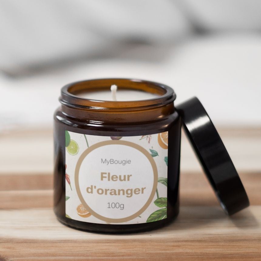Design fraicheur d'agrume pour étiquettes bougies