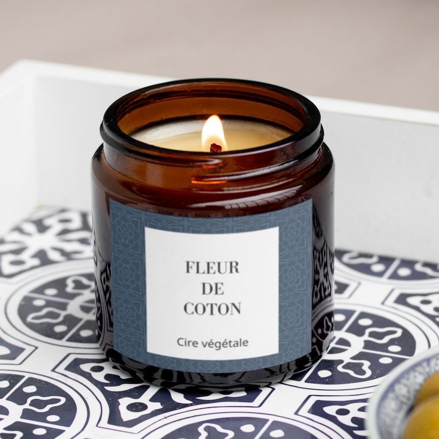 Design reve bleu pour étiquettes bougies