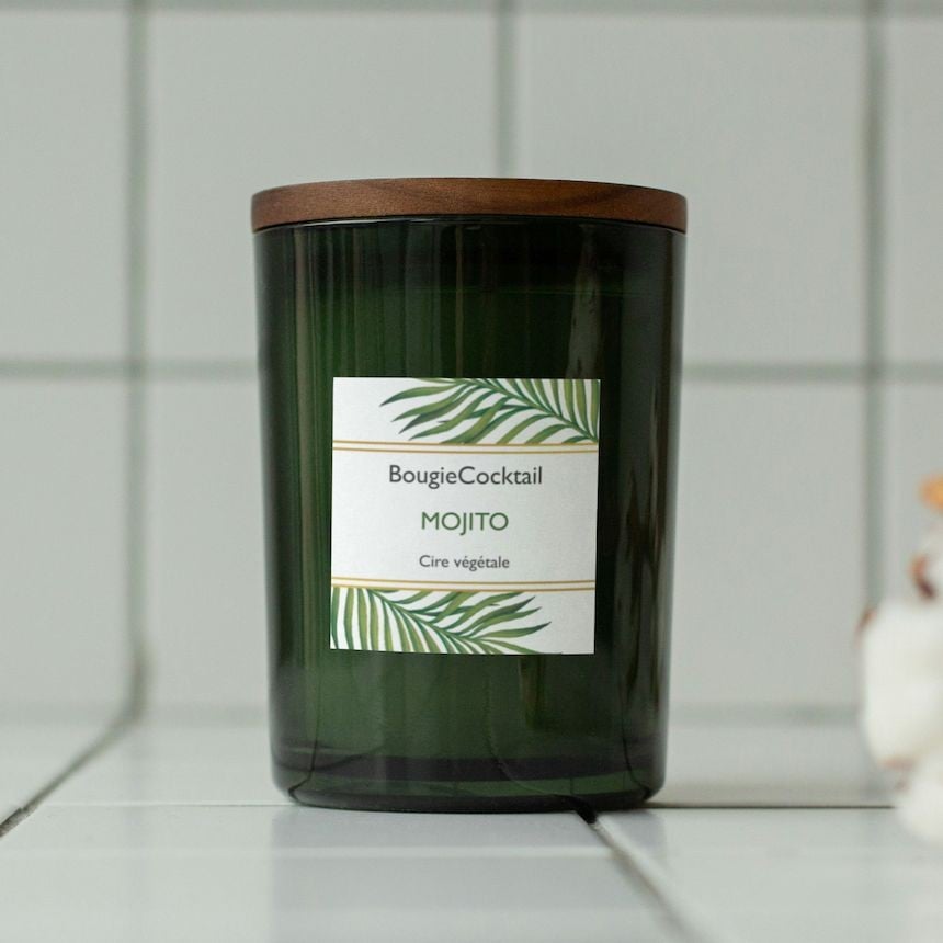 Design sous les tropiques pour étiquettes bougies