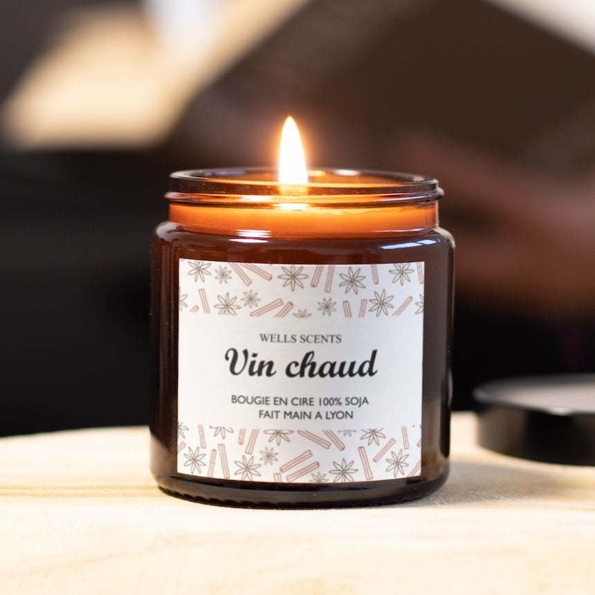 design vin chaud pour étiquettes bougies