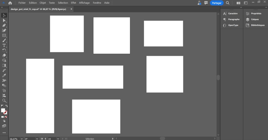 Illustration du logiciel Adobe Illustrator pour créer des étiquettes