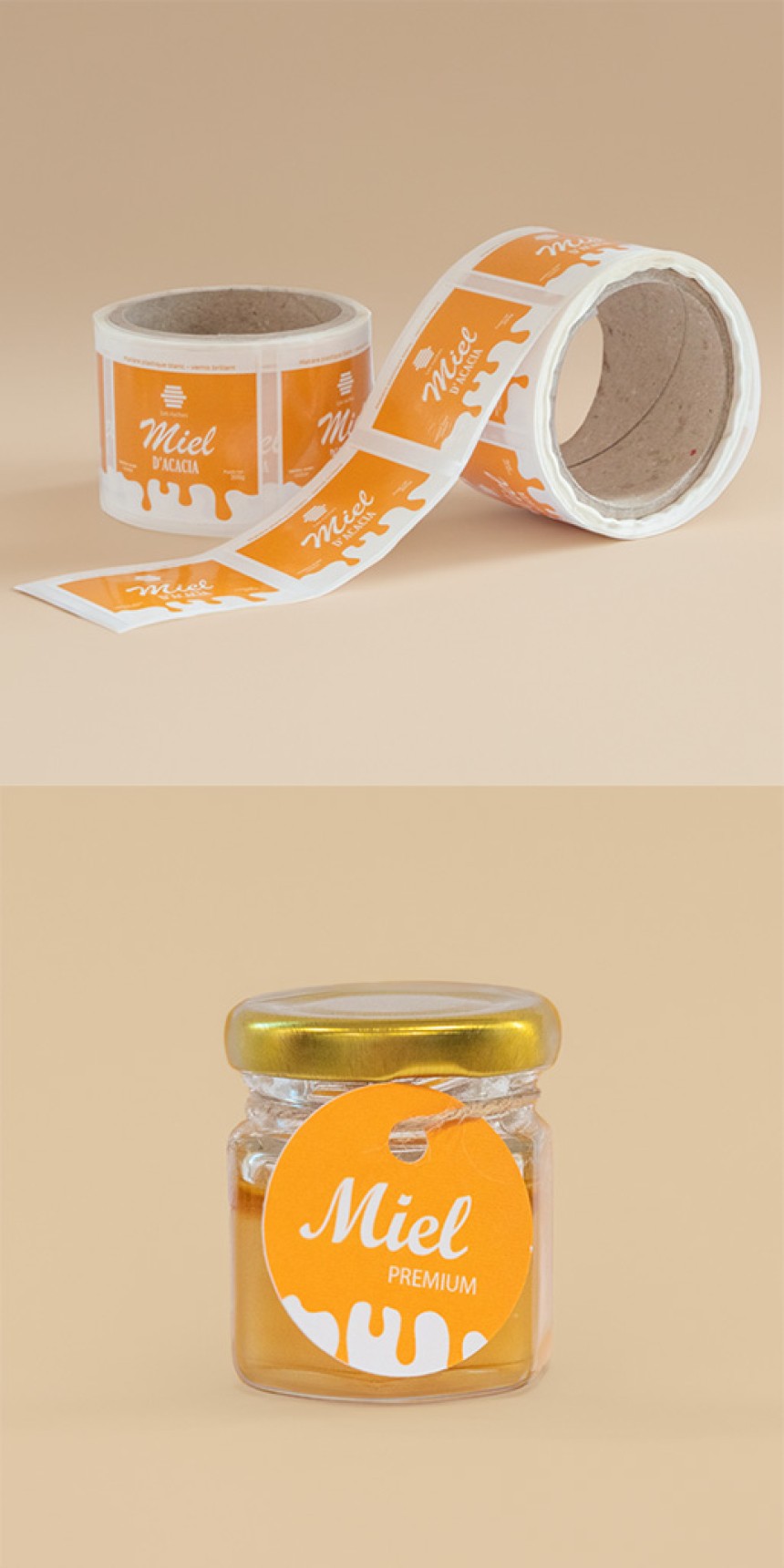 Etiquettes autocollantes pour pots de miel