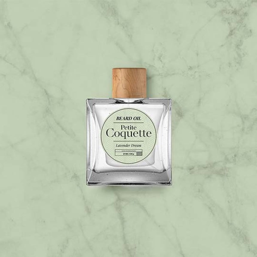 Flacon de parfum avec étiquette autocollante personnalisée