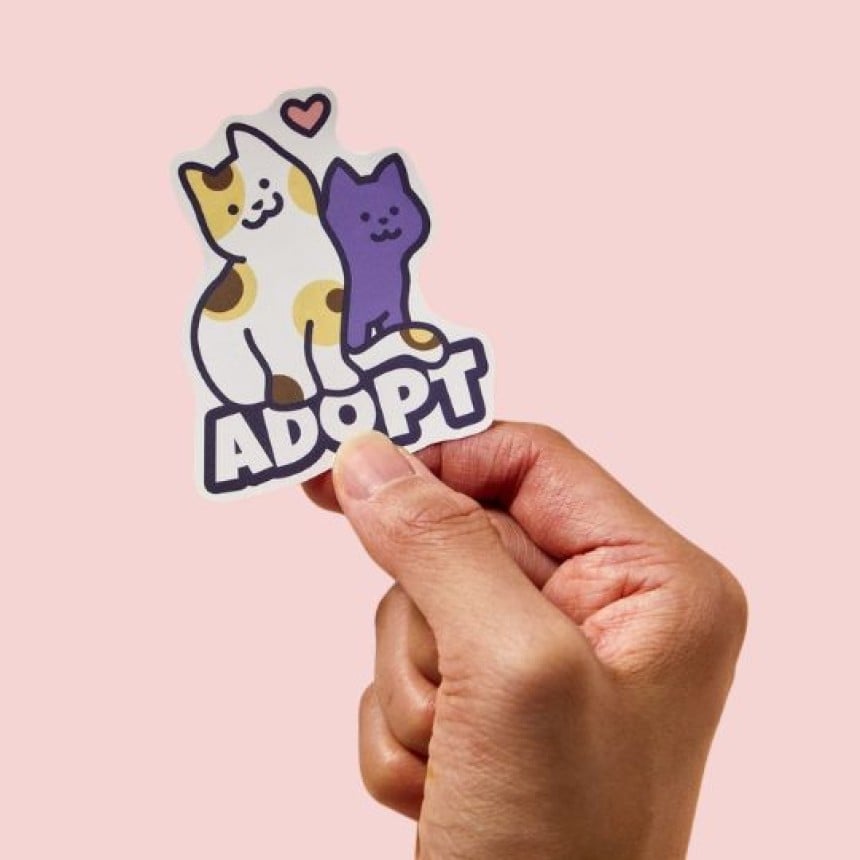 Sticker personnalisé sur mesure en forme de chat