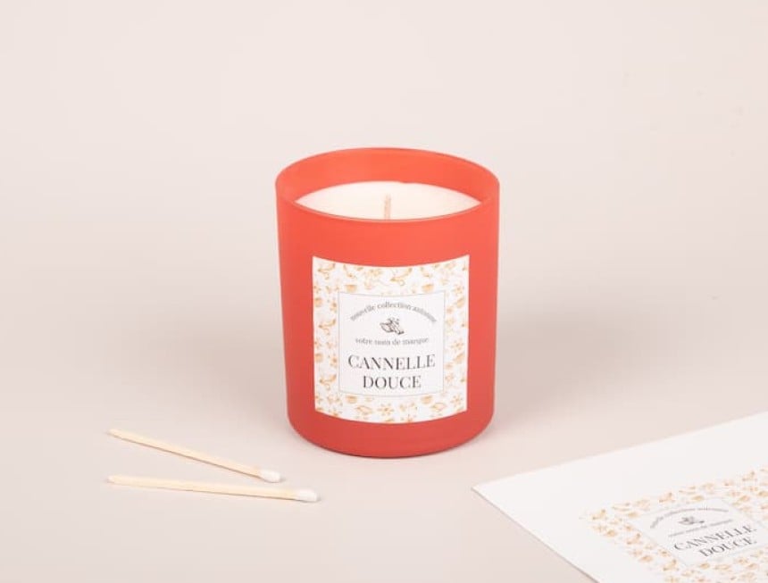 étiquettes bougie personnalisée automne cannelle